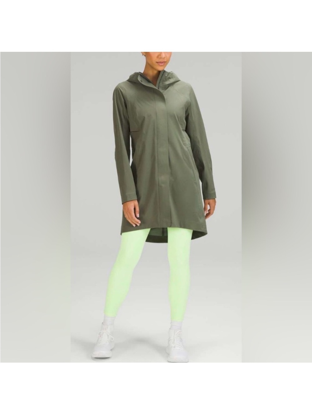 lululemon athletica Rain Rebel Olive Green Hooded Rain Jacket NWOT